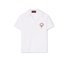 Cotton piquet polo shirt with embroidery
