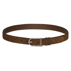Reversible belt with rounded buckle