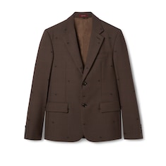 Veste en jacquard de laine GG à imprimé pied de poule