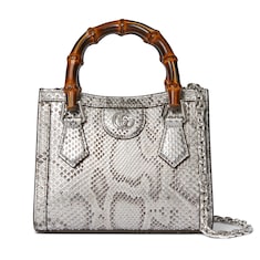 Borsa shopping Gucci Diana in pitone misura piccola