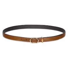 Thin belt with oval buckle