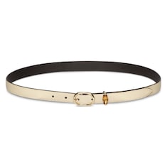 Thin belt with oval buckle