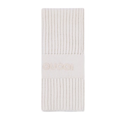 Wool cashmere scarf with embroidery