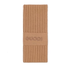 Wool cashmere scarf with embroidery