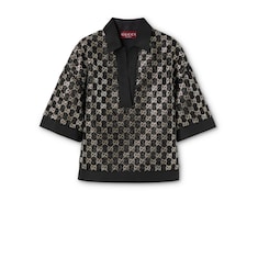 Top in tweed di lana lamé 