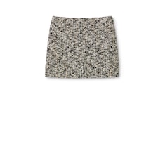 Laminated bouclé fabric skirt