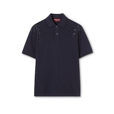 Poloshirt aus Baumwoll-Piqué mit Kristallen
