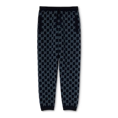 Pantaloni leisure in maglia di lana doppia GG