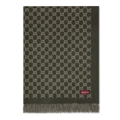 Reversible GG wool cashmere blanket