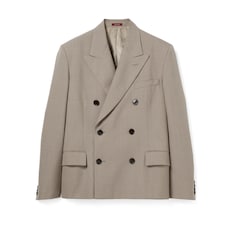 Double-breasted wool mouliné jacket