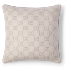 Cojín de jacquard de cashmere y lana con GG