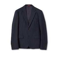 Single-breast pinstripe wool jacket