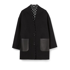 Reversible silk wool coat