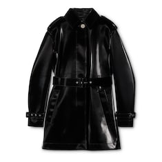 Trench en cuir effet velours