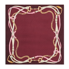 Vierecktuch aus GG Seidenjacquard mit Print