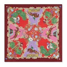 Vierecktuch aus Seidentwill mit Print