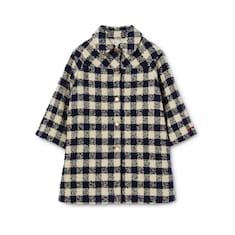 Children's gingham wool coat