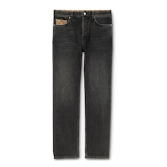 Washed cotton denim pant