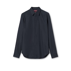 Piece dyed poplin shirt with embroidery