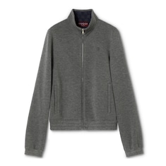 Double jersey jacquard zip jacket