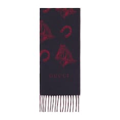 Silk wool equestrian jacquard scarf