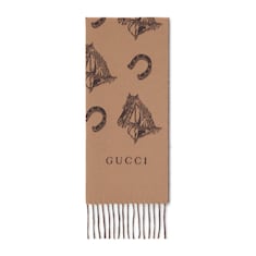 Silk wool equestrian jacquard scarf