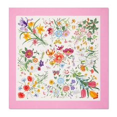 Pañuelo cuadrado de sarga de seda estampada