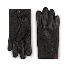 Handschuhe aus genarbtem Leder mit Web