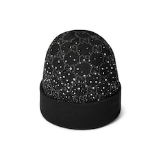 GG wool beanie hat with crystals