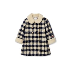 Baby gingham wool coat