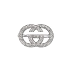 Interlocking G hair clip with crystals