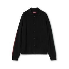 Cardigan aus Seide und Wollstrick mit Web