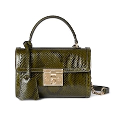 Kleine Padlock Henkeltasche aus Pythonleder