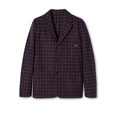 Veste à simple boutonnage en laine à carreaux