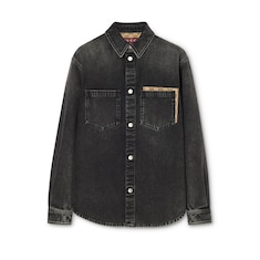 Washed cotton denim shirt