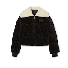 Bomber piumino in velluto di cotone