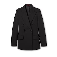 Double-breasted light wool jacket