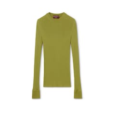 Rib cashmere silk top