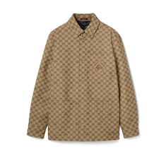 Giacca in tessuto di cotone GG e cavallo jacquard 