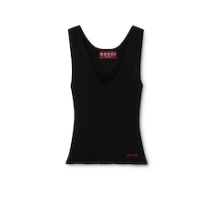 Tanktop aus gerippter Baumwolle mit Stickerei