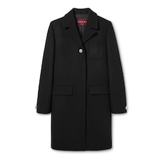 Cappotto in lana batavia con patch