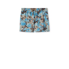 Printed technical poplin swim shorts