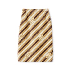 Diagonal GG velvet chenille midi skirt