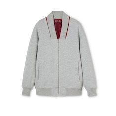 Cotton jersey zip jacket with Web 