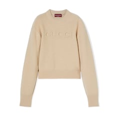 Wool cashmere jumper with embroidery