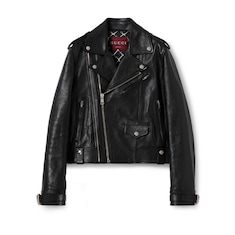 Jacke aus weichem, hochglänzendem Leder 