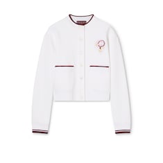 Cardigan in jersey di cotone con ricamo