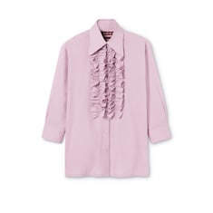 Camicia in mussola di cotone con finiture con ruche