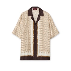 Chemise de bowling en twill de soie à imprimé