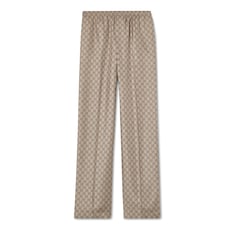 Printed silk twill pants